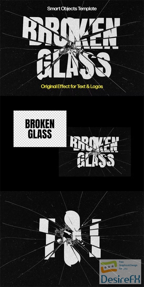 Broken Glass Photoshop Text Effect for Text &amp; Logos