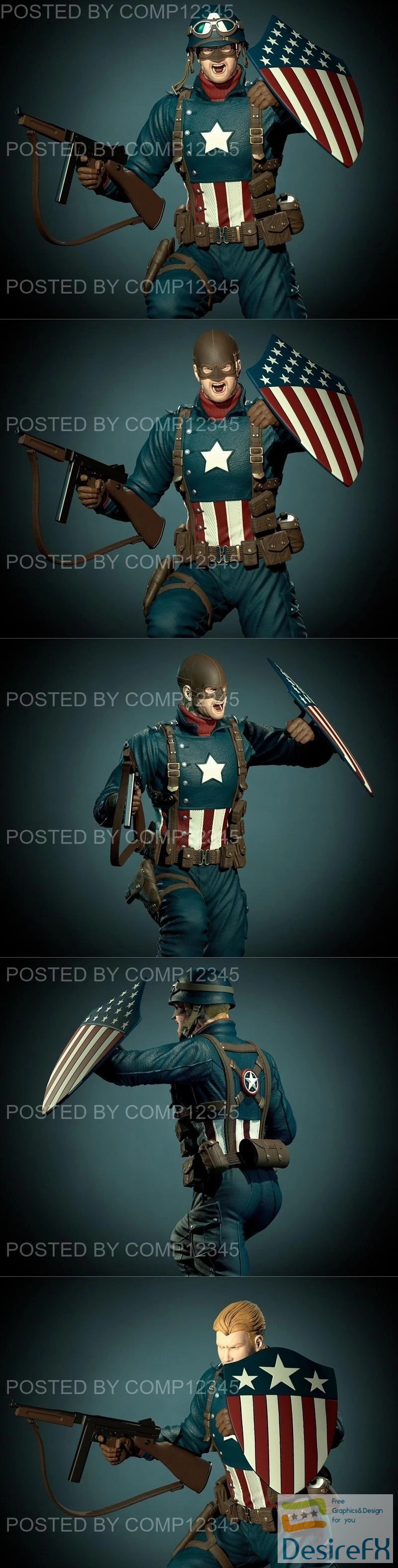 Captain America 1945 Super Soldier Statue