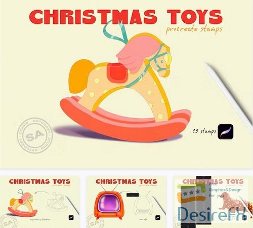 Christmas Toys Procreate Stamps - YCGX24M
