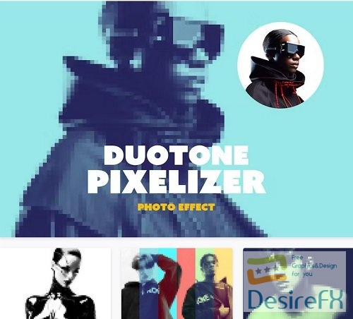 Duotone Pixelizer Photo Effect - 42233636