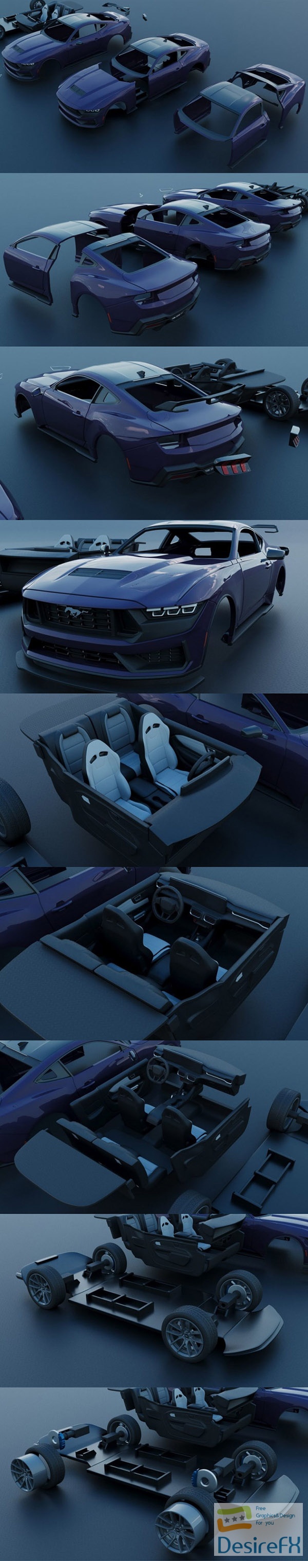 Ford Mustang 2024 Dark Horse – 3D Print