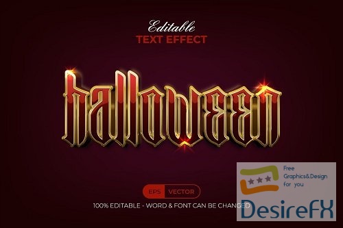 Halloween Text Effect Red Gold Style - 42263788