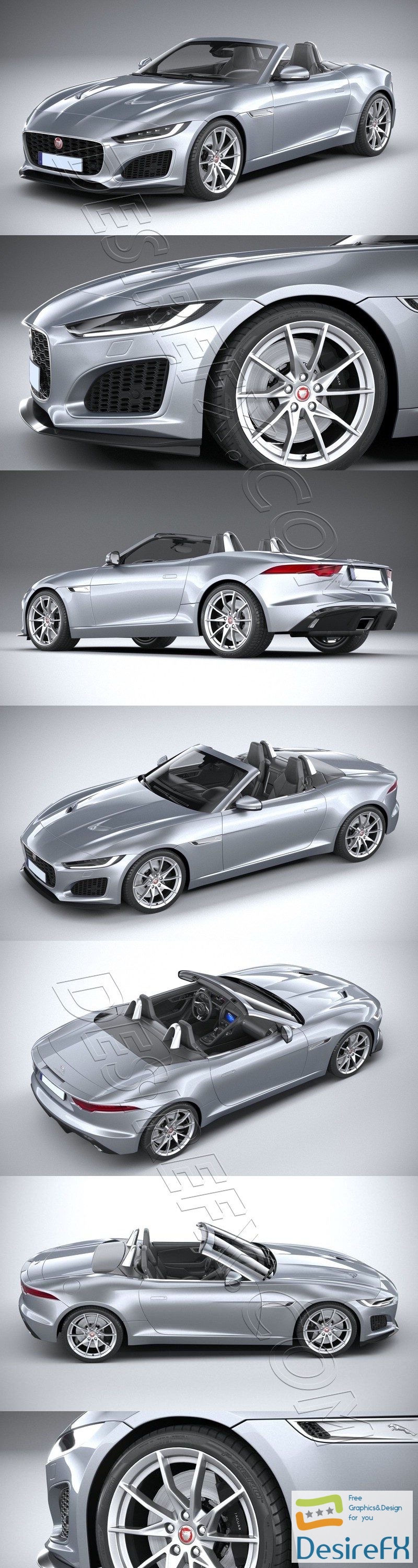 Jaguar F-Type Regular Convertible 2021 3D Model