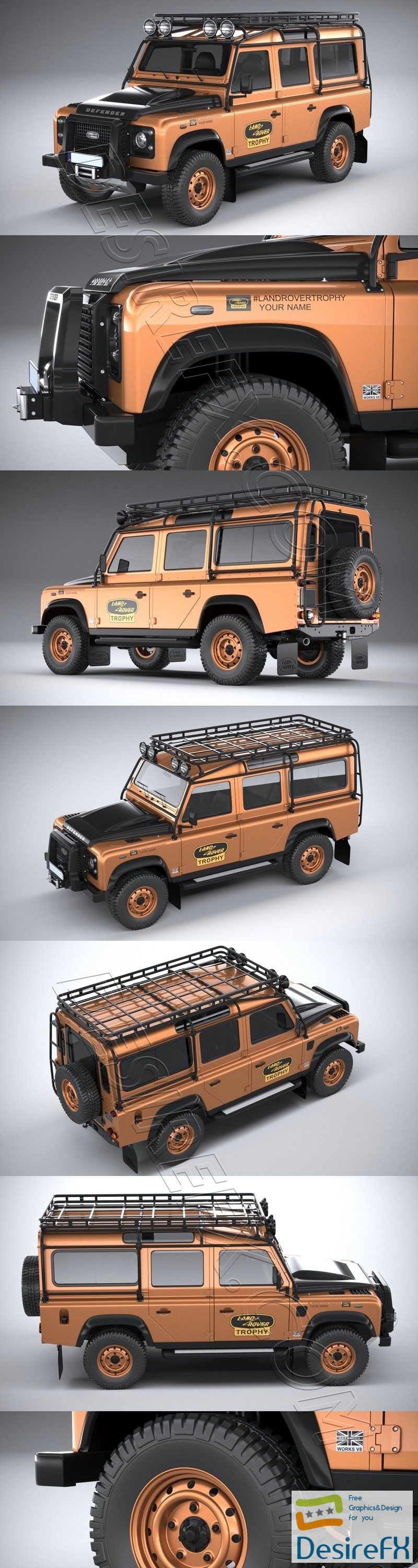 Land Rover Defender Works V8 Trophy 2021 3D Model