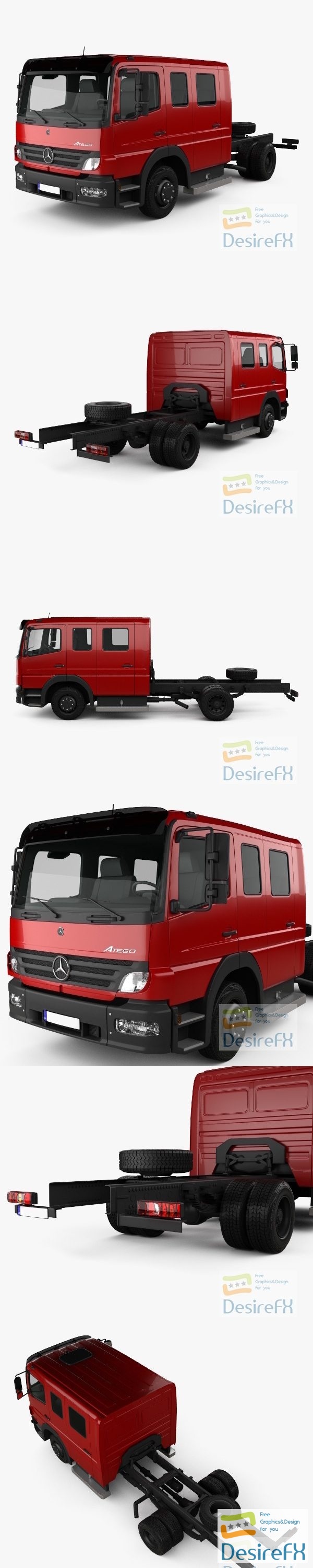 Mercedes-Benz Atego Crew Cab Chassis Truck 2004 3D Model