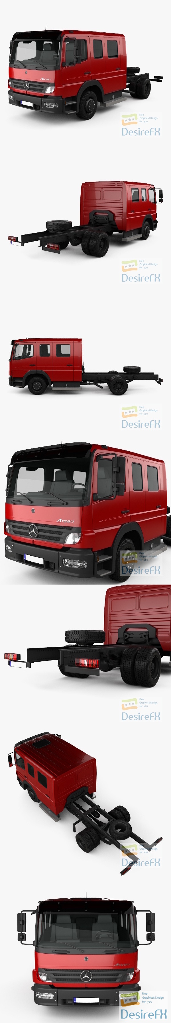 Mercedes-Benz Atego Crew Cab Chassis Truck 2004 3D Model