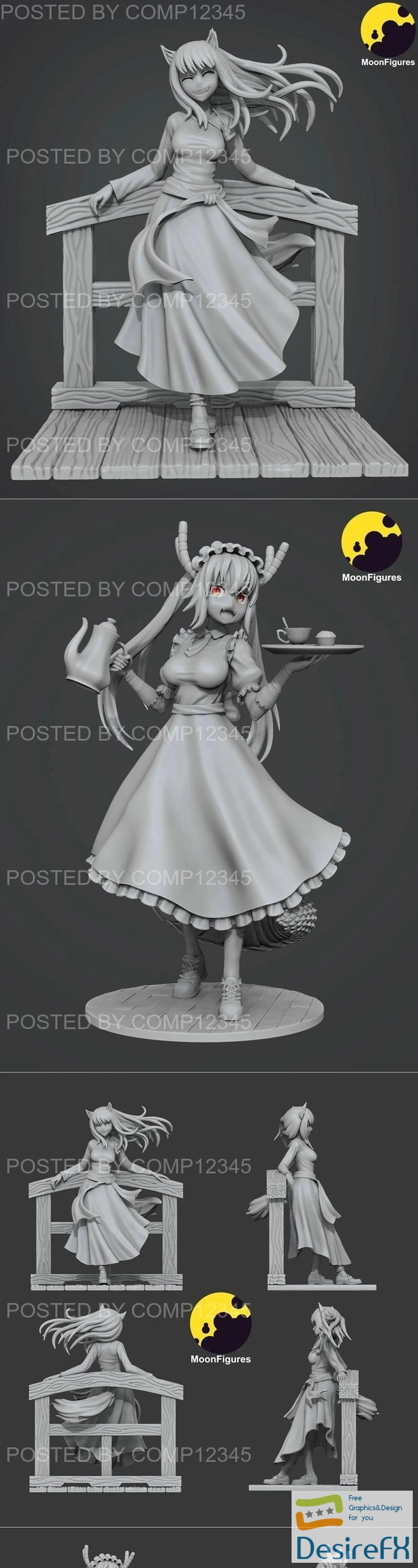 Moon Figurine - Tohru and Holo 3D Print