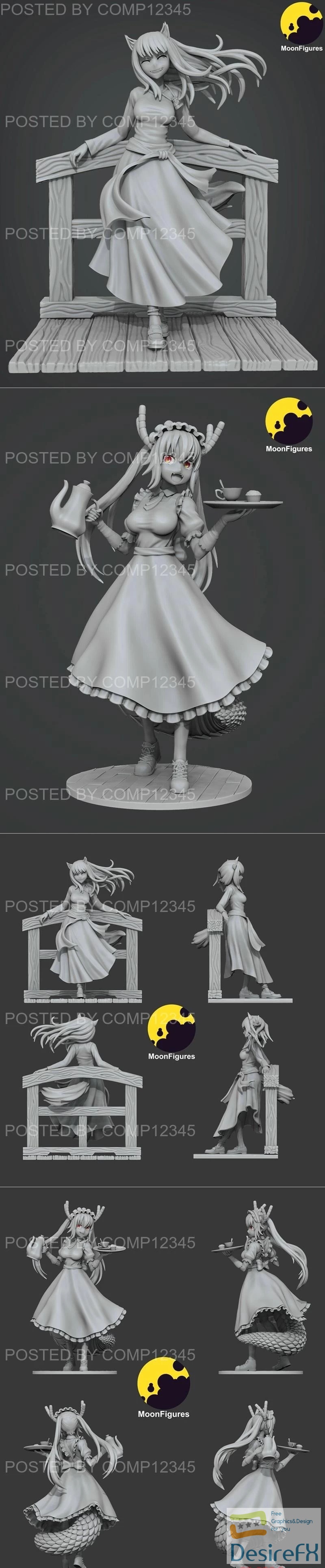 Moon Figurine - Tohru and Holo 3D Print
