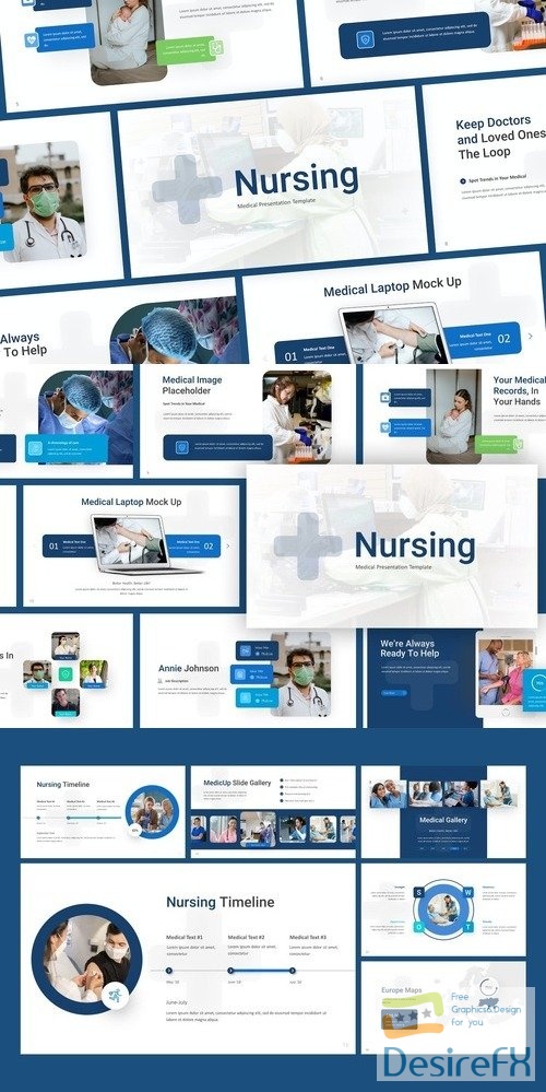 Nursing Blue Medical PowerPoint Template