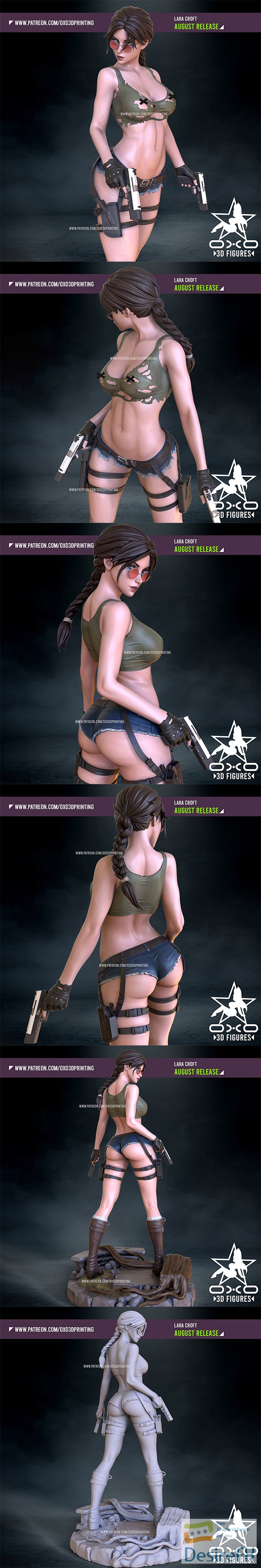 OXO3D – Lara Croft from Tomb Raider – 3D Print