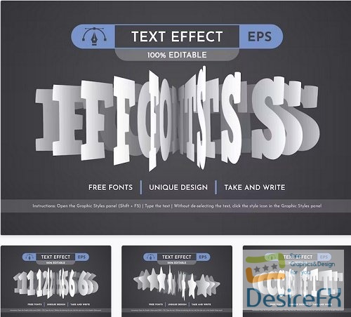 Paper Bend - Editable Text Effect, Font Style - FSH8MB9