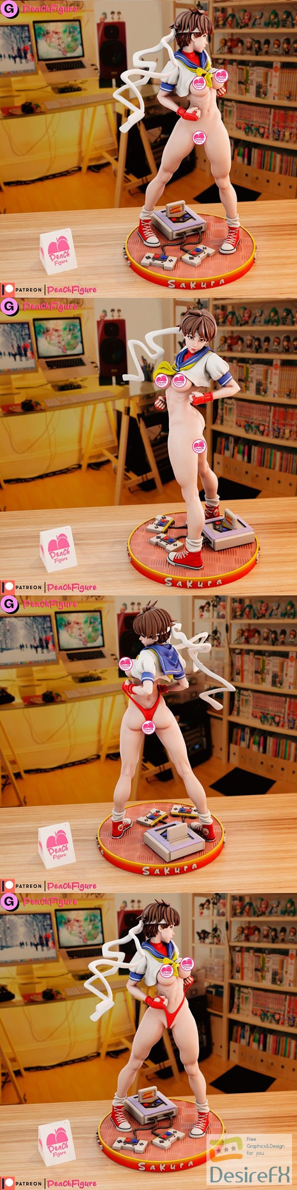 Peach Figure – Sakura Street Fighter – 3D Print