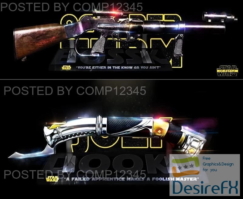 Star Wars - Count Dooku Ligthsabers and Bossk Weapon