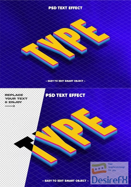 Type Isometric Vibrant 3d Text Effect