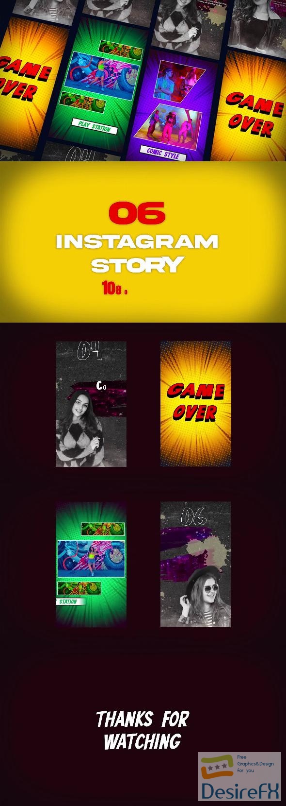 VideoHive Comic Style Instagram Story Pack 47537595