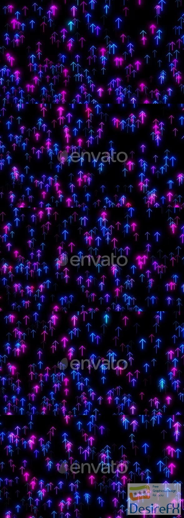 VideoHive Glowing Neon Arrows Direction Animation On Black Background, Neon Arrows Blinking On Black 47574749