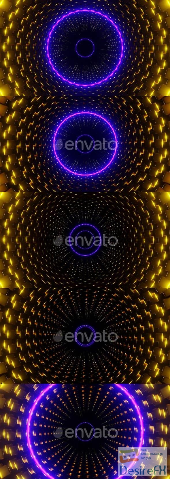 VideoHive Gold With Purple Cylindrical Mechanism Background Vj Loop In HD 47574170