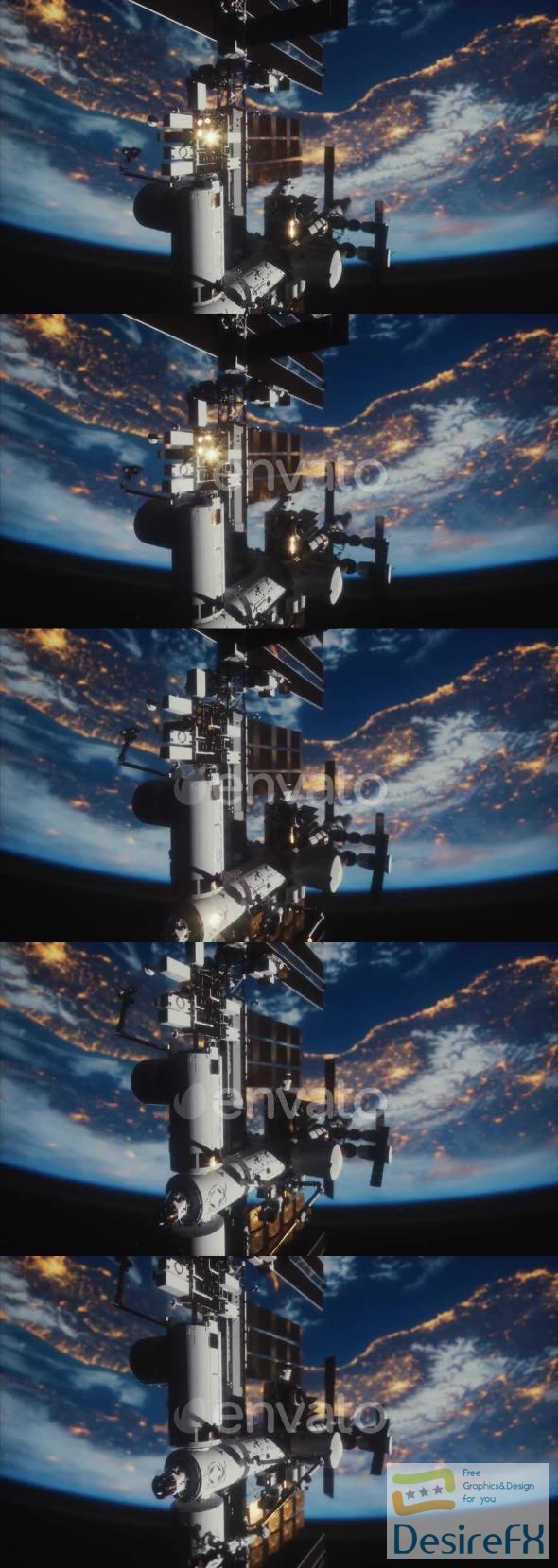 VideoHive International Space Station in Dark Starry Space 47592839