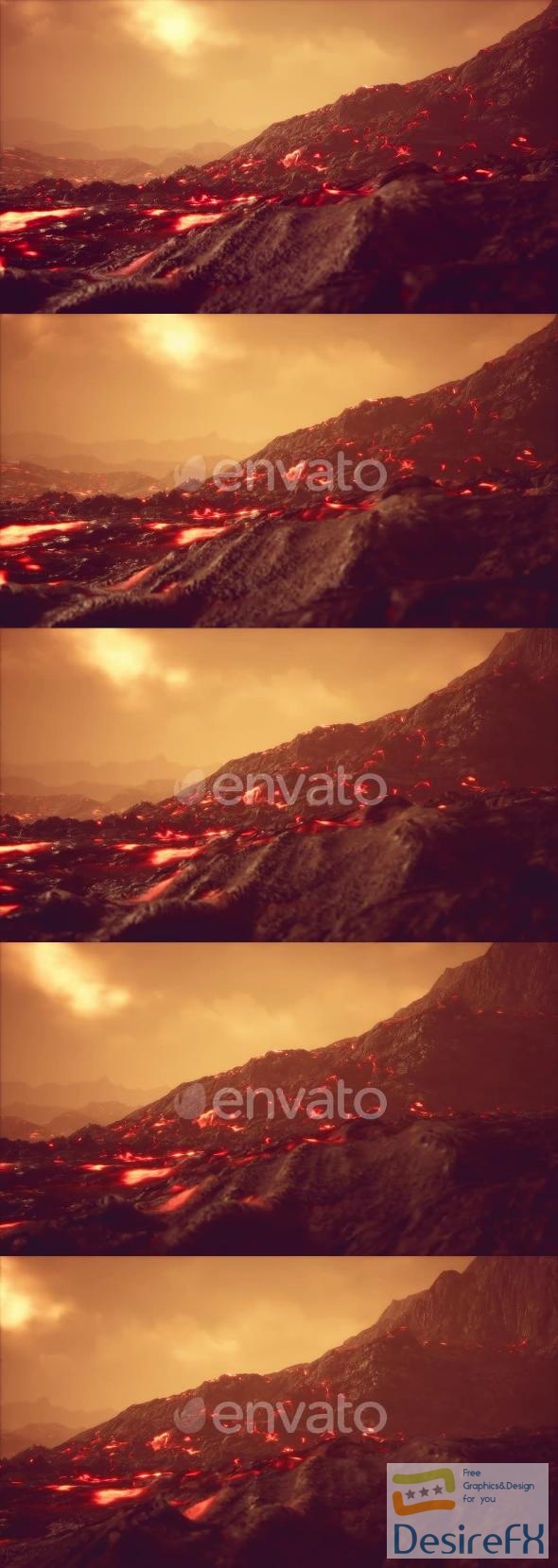 VideoHive Lava Fields in the End of the Eruption of the Volcano 47581116