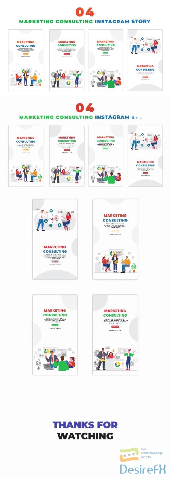 VideoHive Marketing Consulting 2D Flat Character Instagram Story 47395511