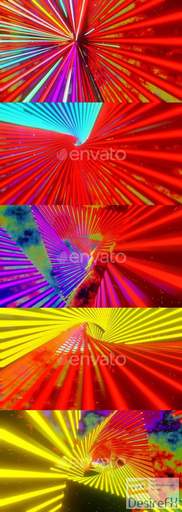 VideoHive Multicolor Neon Glowing Sci-Fi Triangular Dimension Background Vj Loop In HD 47574162
