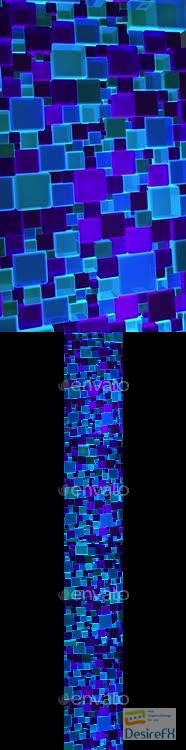 VideoHive Neon Blue Lights Cubes Background In 47551366