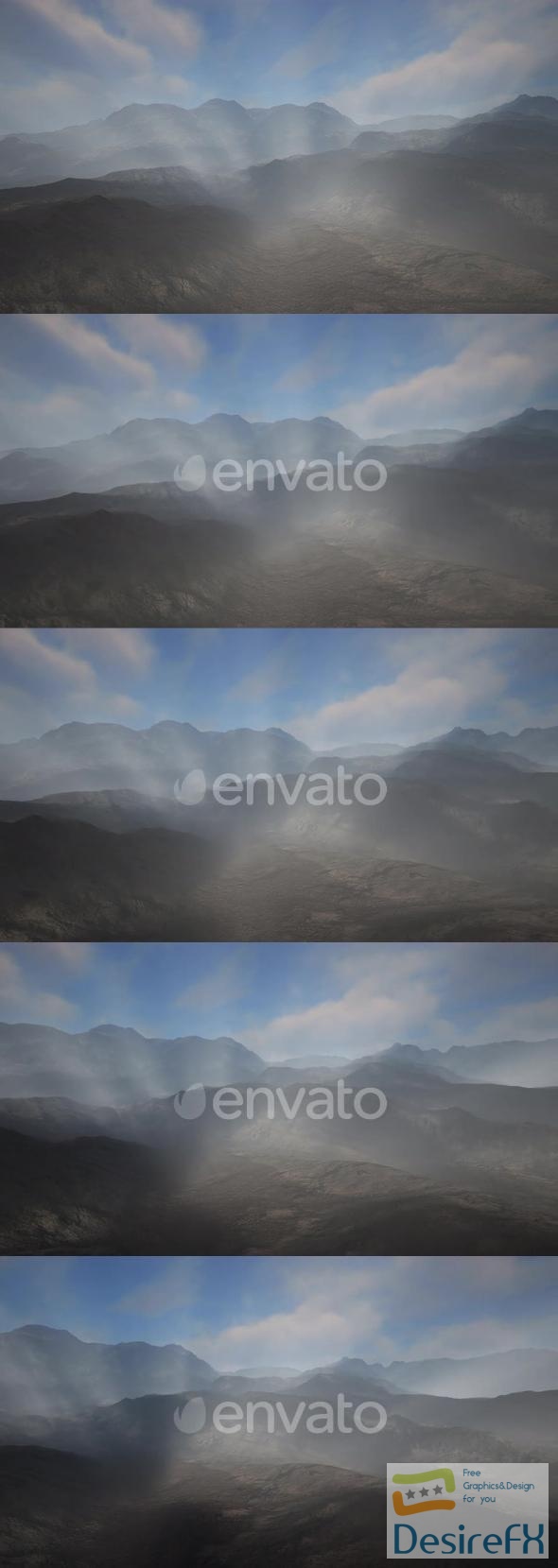 VideoHive Night Desert Landscape with Rocky Mountains and Sunset 47581206