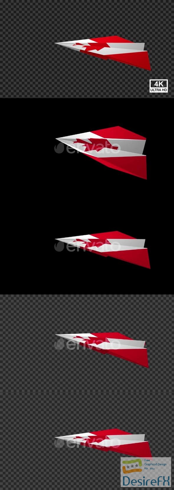 VideoHive Paper Airplane Of Canada Flag V2 47547844