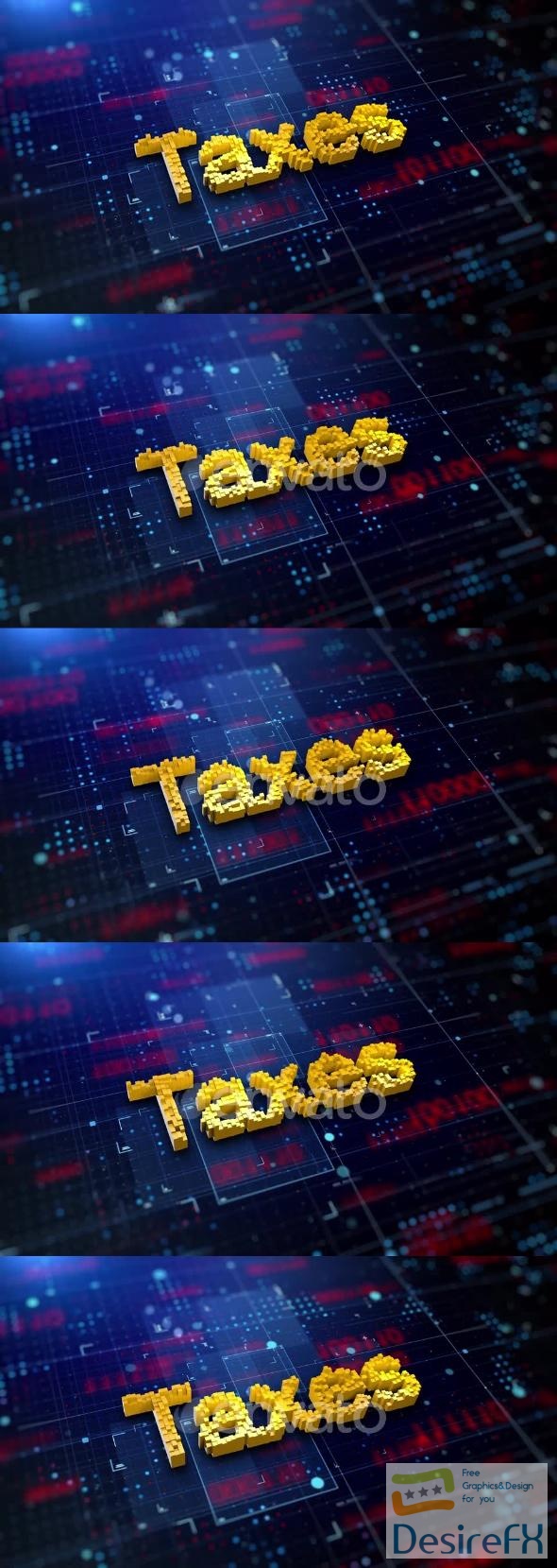 VideoHive Pixelated Word Taxes 47547833