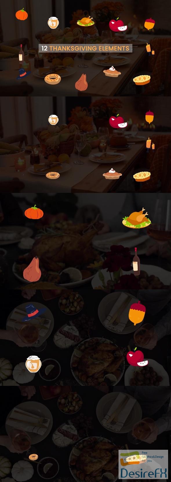 VideoHive Thanks Giving Food Elements Pack 47493944
