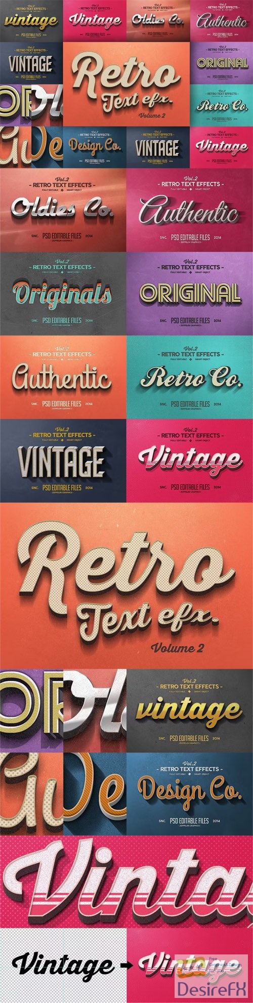 Vintage Text Effects Vol.2 for Photoshop