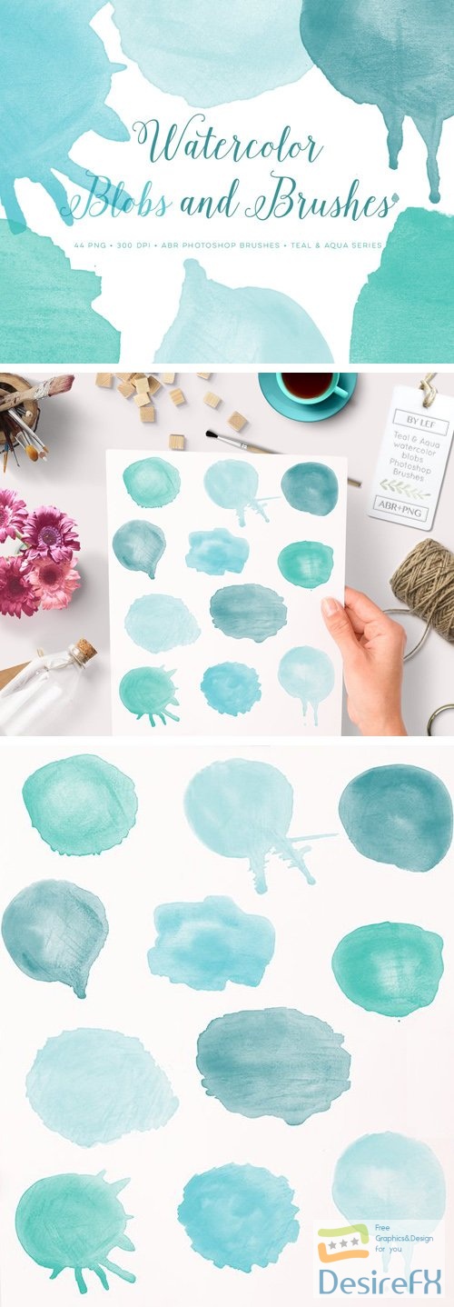 Watercolor Blobs Brushes for Photoshop
