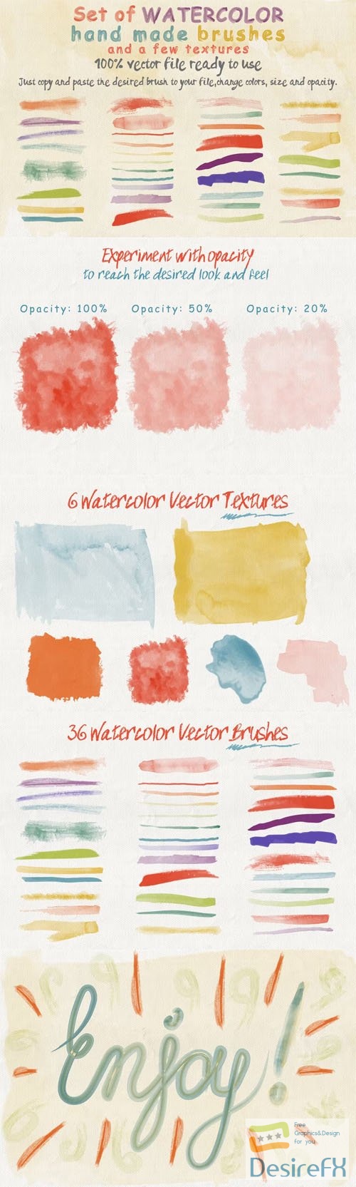 Watercolor Brushes &amp; Textures for Illustrator
