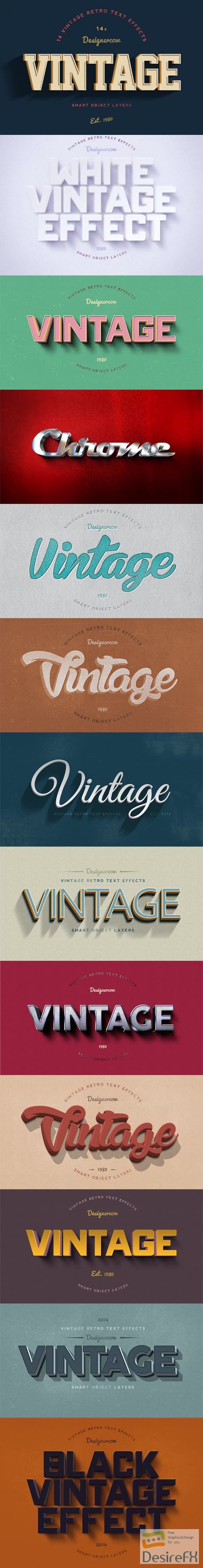 14 Vintage Retro Text Effects