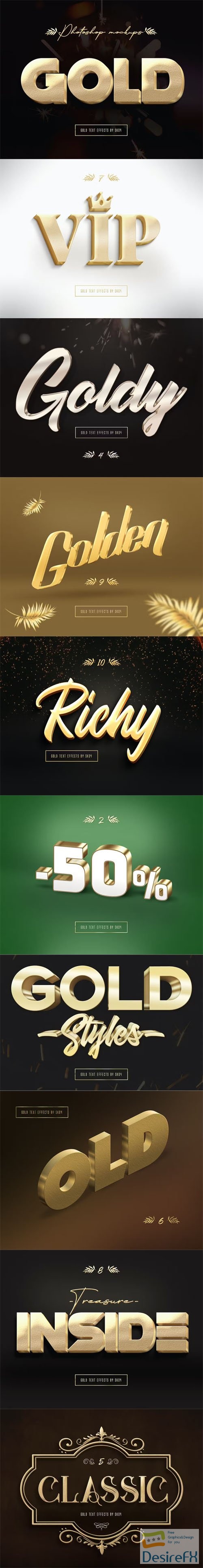 3D Gold Text Effects - Photoshop Styles