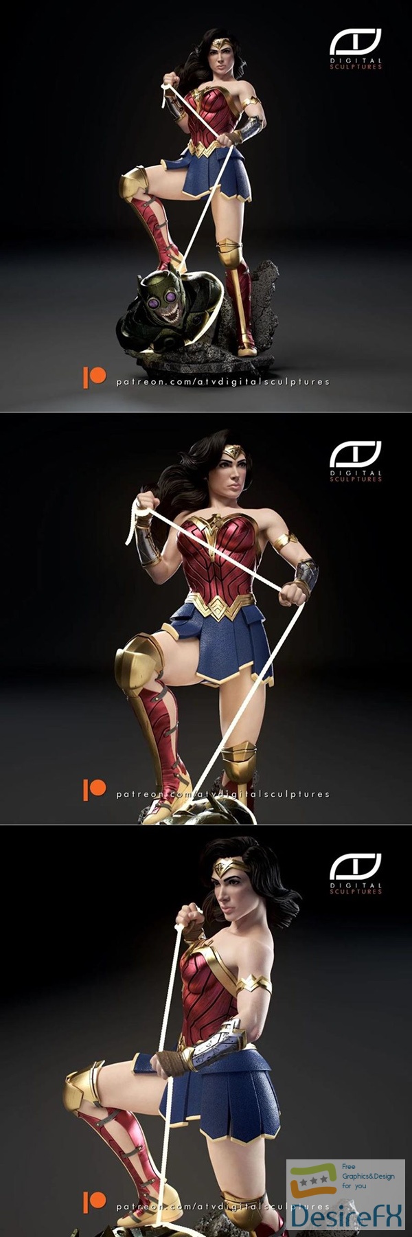 ATV Digital Sculptures – Wonder Woman – 3D Print