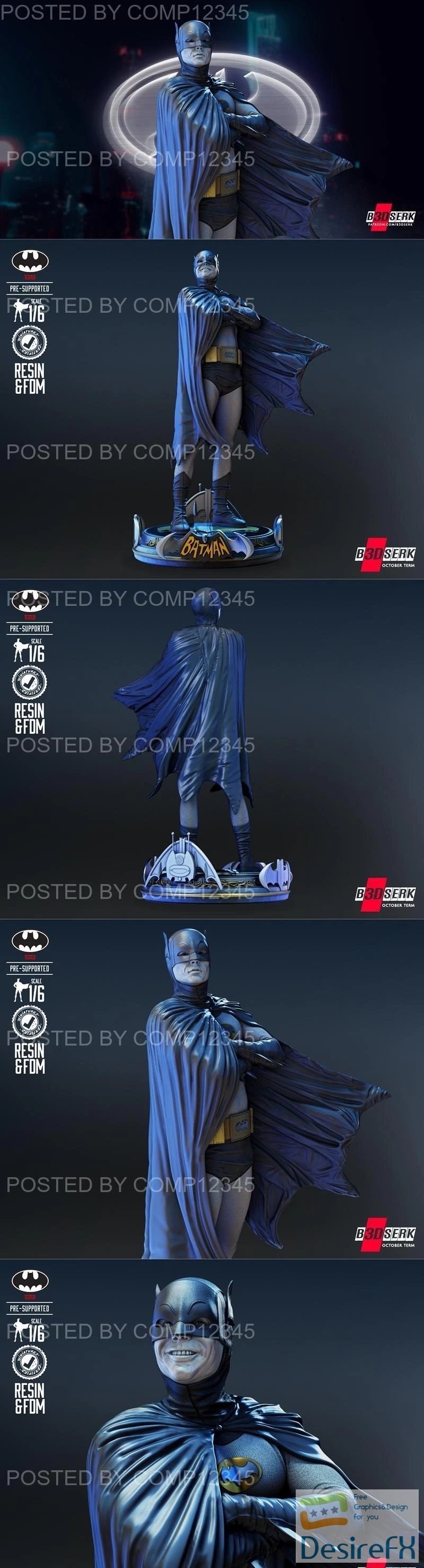 B3DSERK - Batman Adam West Statue 3D Print