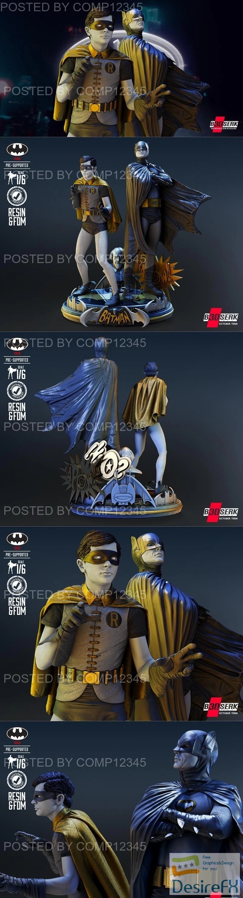 B3DSERK - Diorama Base Batman and Robin 3D Print