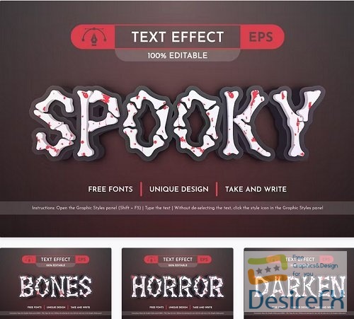 Bloody Bones - Editable Text Effect - 58621442