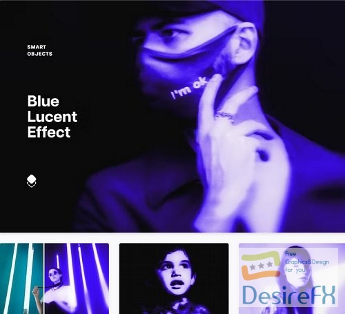 Blue Lucent Photo Effect - 42301218