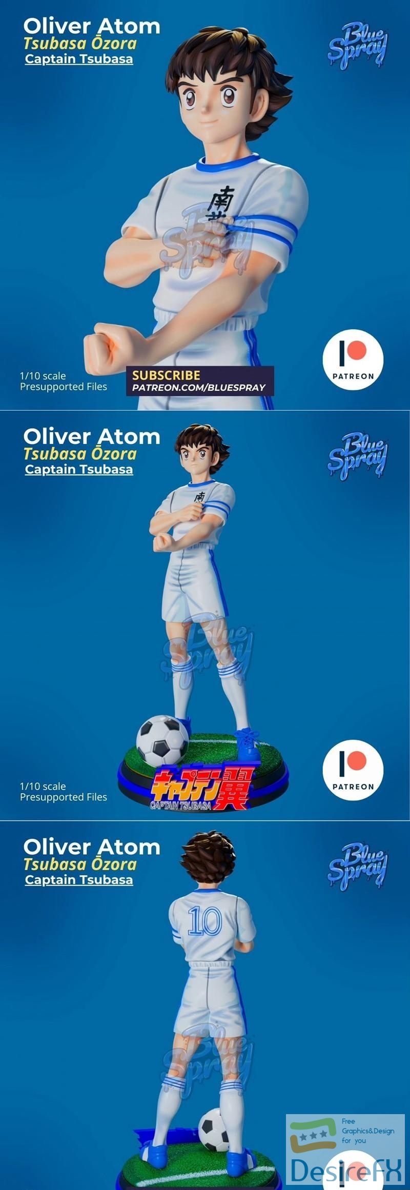 Blue Spray - Oliver Atom - Tsubasa Ozora 3D Print