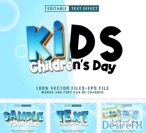 Children's Day Editable Text Effect - 5B3V56X