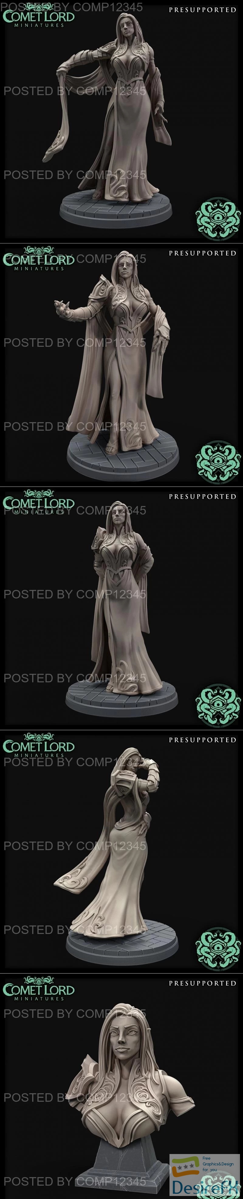 Comet Lord Miniatures - Ysabelle Vampire Lady 3D Print