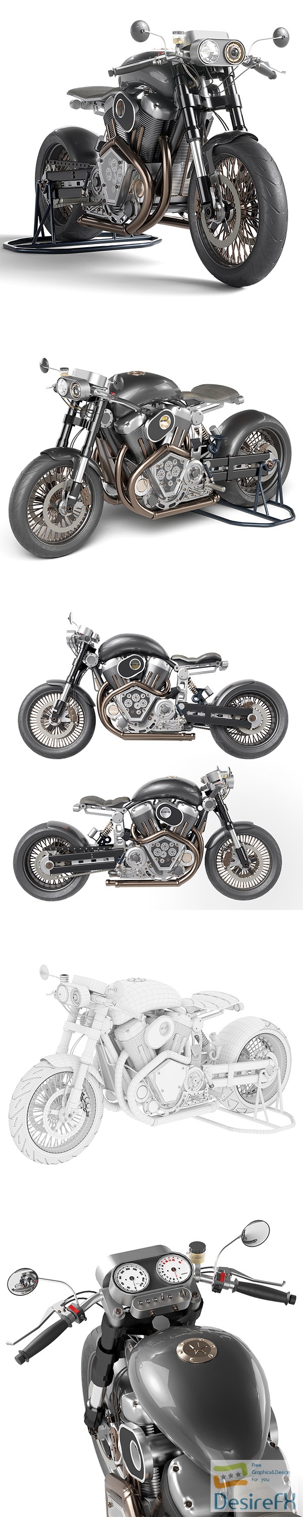 Custom motorcycle 3D Model