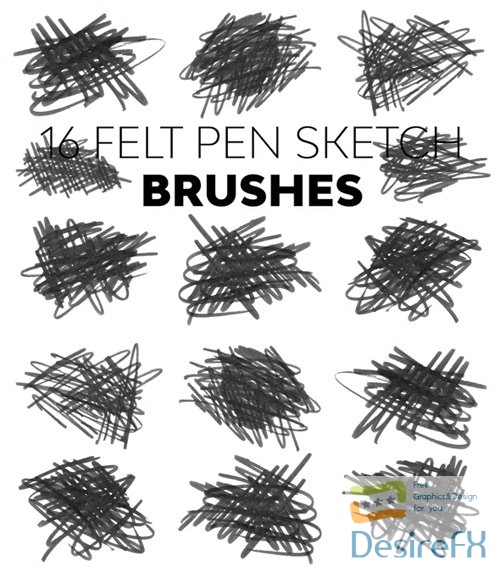 Felt Pen Sketch Brushes for Photoshop