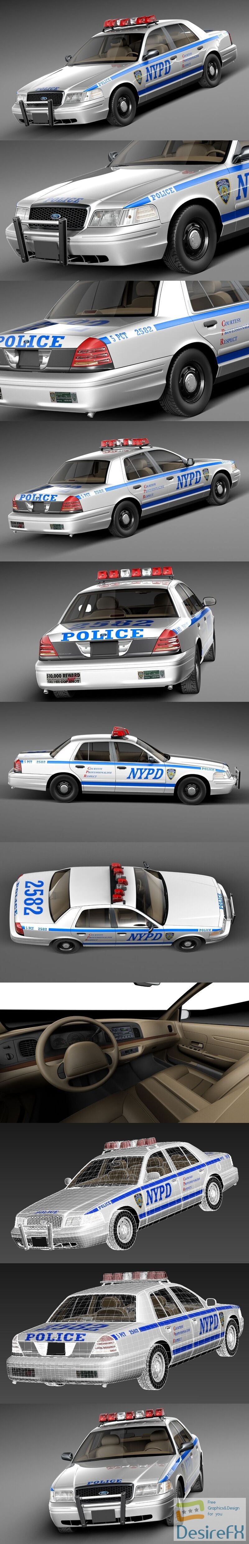 Ford Crown Victoria Police Car 1998-2011 3D Model