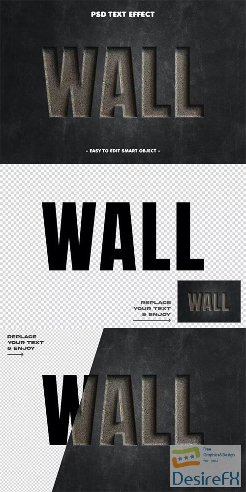 Grunge Wall 3D Layer Style Text Effect