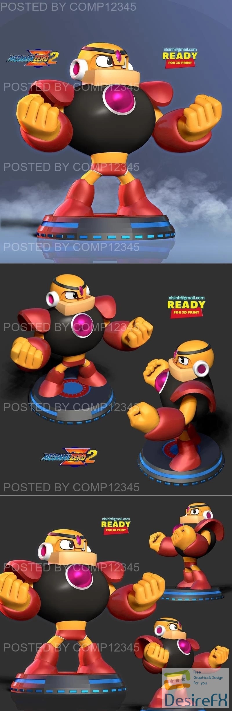 Guts Man - Mega Man Fanart 3D Print