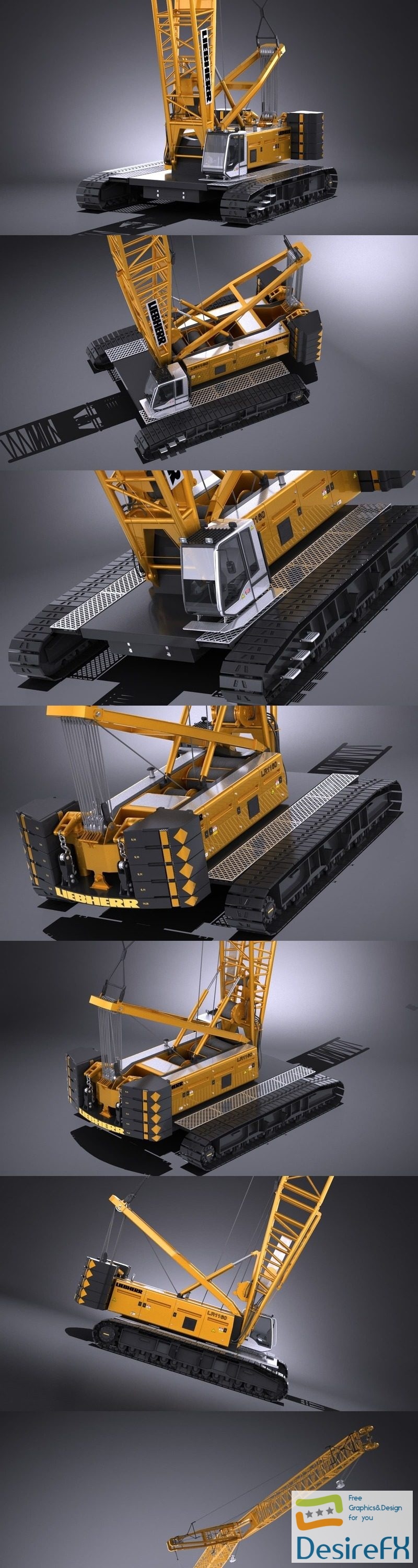Liebherr LR 1160 Hydraulic Lift Crane 3D Model