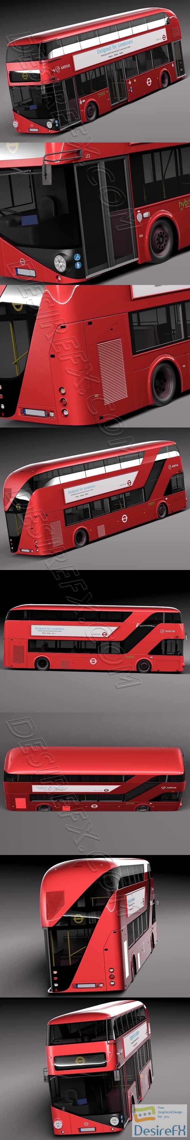 London Bus LT2 Arriva 3D Model
